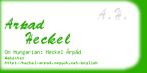 arpad heckel business card